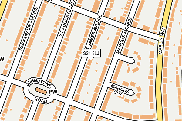 SS1 3LJ map - OS OpenMap – Local (Ordnance Survey)