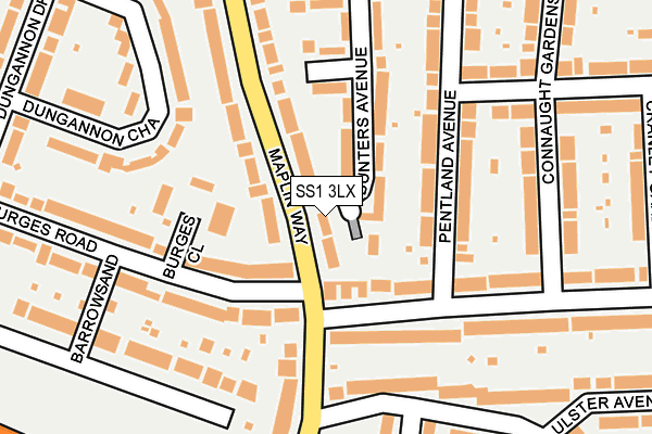 SS1 3LX map - OS OpenMap – Local (Ordnance Survey)
