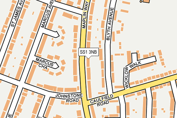 SS1 3NB map - OS OpenMap – Local (Ordnance Survey)
