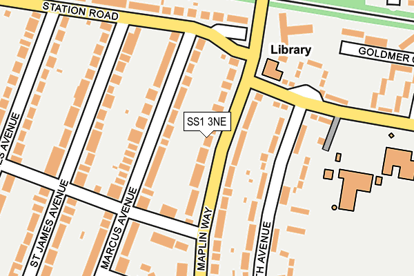 SS1 3NE map - OS OpenMap – Local (Ordnance Survey)