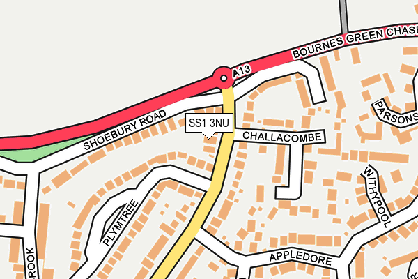 SS1 3NU map - OS OpenMap – Local (Ordnance Survey)