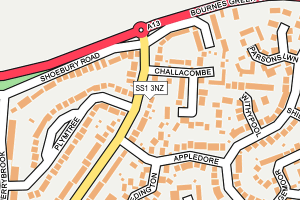 SS1 3NZ map - OS OpenMap – Local (Ordnance Survey)