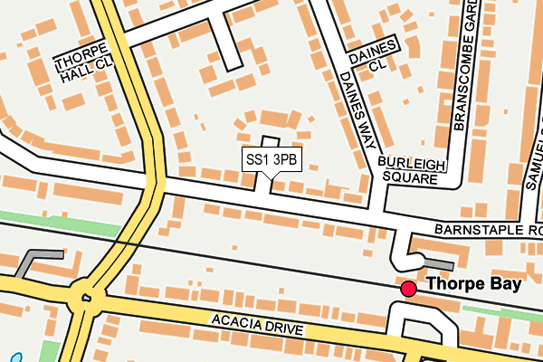 SS1 3PB map - OS OpenMap – Local (Ordnance Survey)