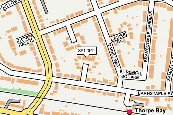 SS1 3PD map - OS OpenMap – Local (Ordnance Survey)