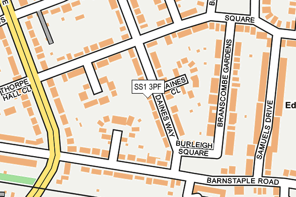 SS1 3PF map - OS OpenMap – Local (Ordnance Survey)