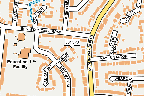 SS1 3PU map - OS OpenMap – Local (Ordnance Survey)