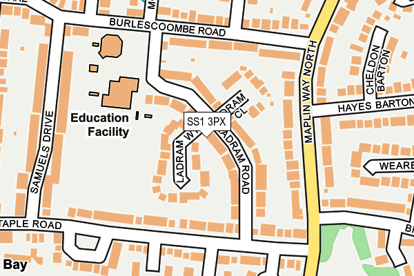 SS1 3PX map - OS OpenMap – Local (Ordnance Survey)