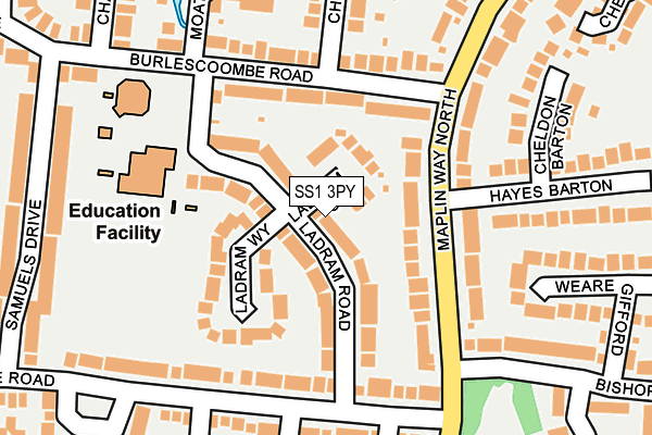 SS1 3PY map - OS OpenMap – Local (Ordnance Survey)
