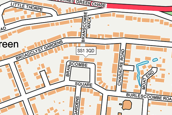 SS1 3QD map - OS OpenMap – Local (Ordnance Survey)