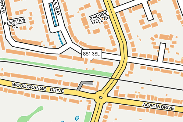 SS1 3SL map - OS OpenMap – Local (Ordnance Survey)