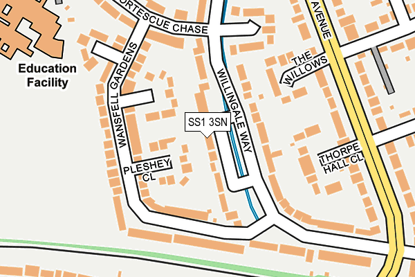 SS1 3SN map - OS OpenMap – Local (Ordnance Survey)