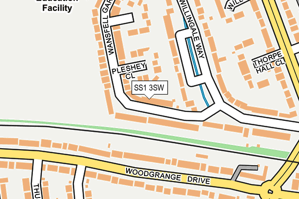 SS1 3SW map - OS OpenMap – Local (Ordnance Survey)