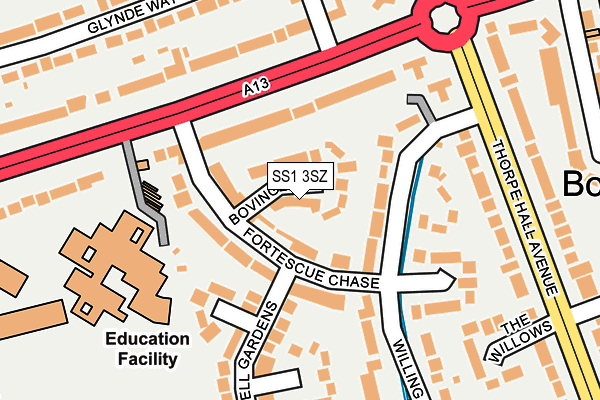 SS1 3SZ map - OS OpenMap – Local (Ordnance Survey)