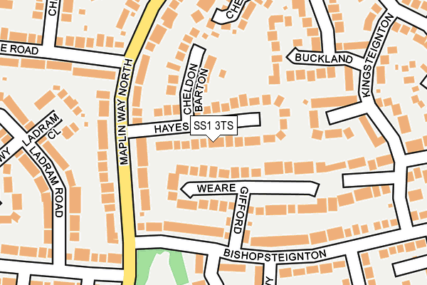 SS1 3TS map - OS OpenMap – Local (Ordnance Survey)