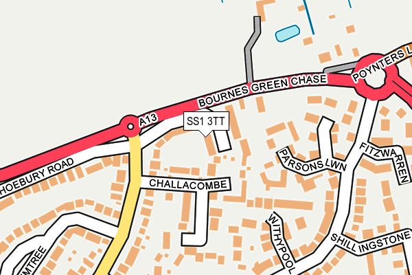 SS1 3TT map - OS OpenMap – Local (Ordnance Survey)