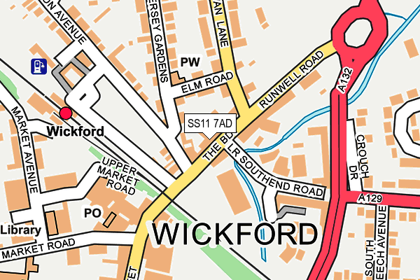 Map of WICKFORD HOUSEHOLD LTD at local scale