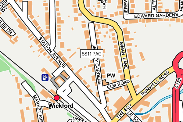 SS11 7AG map - OS OpenMap – Local (Ordnance Survey)