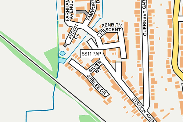 SS11 7AP map - OS OpenMap – Local (Ordnance Survey)