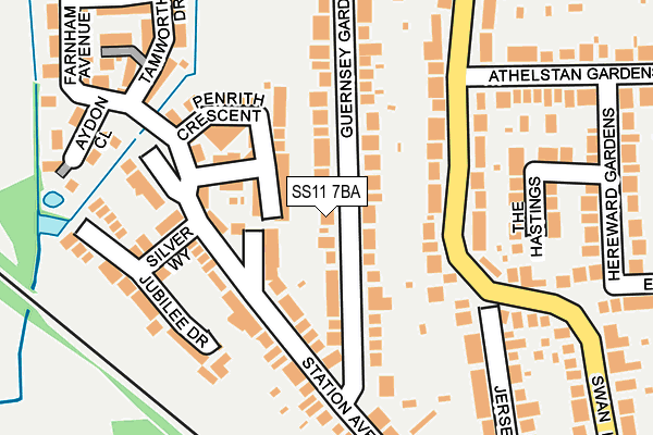 SS11 7BA map - OS OpenMap – Local (Ordnance Survey)