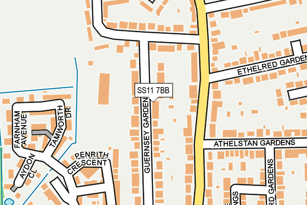 SS11 7BB map - OS OpenMap – Local (Ordnance Survey)