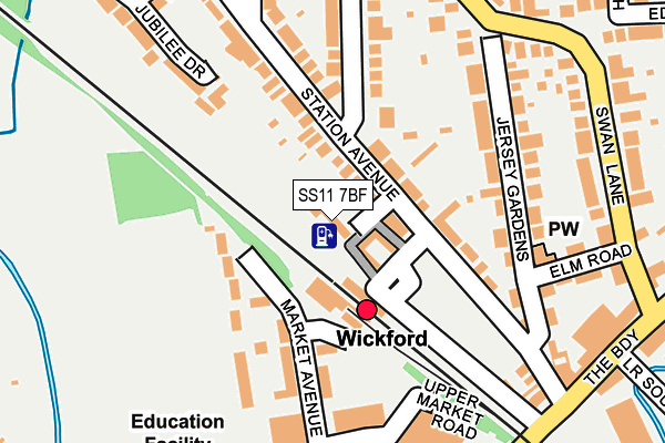SS11 7BF map - OS OpenMap – Local (Ordnance Survey)