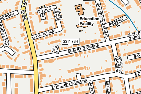 SS11 7BH map - OS OpenMap – Local (Ordnance Survey)