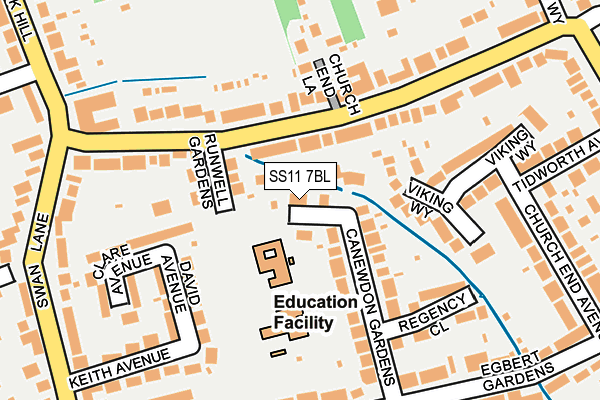 SS11 7BL map - OS OpenMap – Local (Ordnance Survey)