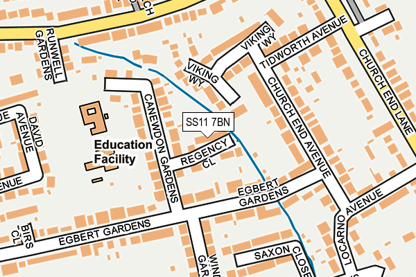 SS11 7BN map - OS OpenMap – Local (Ordnance Survey)