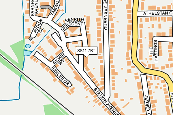 SS11 7BT map - OS OpenMap – Local (Ordnance Survey)