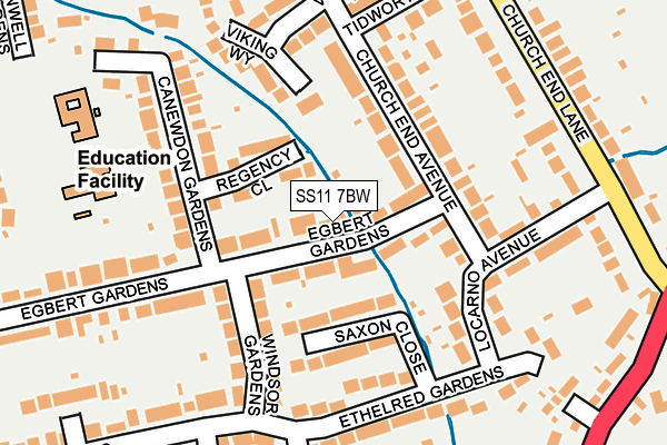 SS11 7BW map - OS OpenMap – Local (Ordnance Survey)