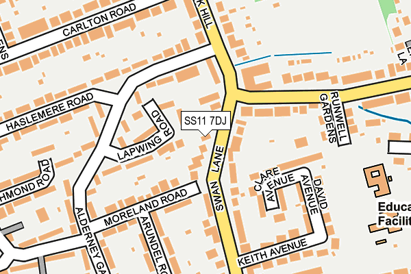 SS11 7DJ map - OS OpenMap – Local (Ordnance Survey)