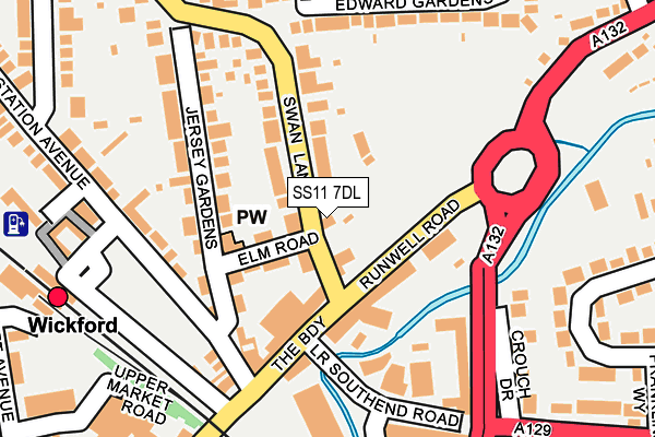 SS11 7DL map - OS OpenMap – Local (Ordnance Survey)