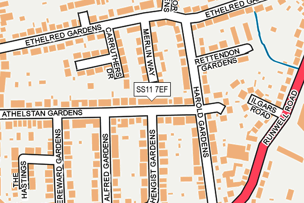 SS11 7EF map - OS OpenMap – Local (Ordnance Survey)