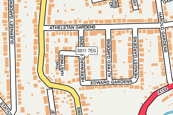 SS11 7EG map - OS OpenMap – Local (Ordnance Survey)