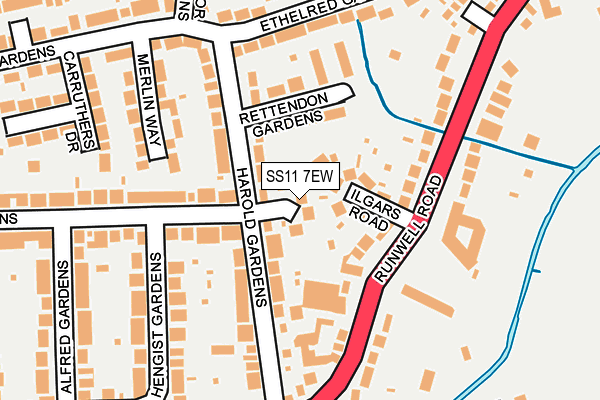 SS11 7EW map - OS OpenMap – Local (Ordnance Survey)