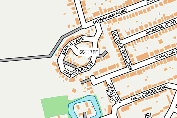 SS11 7FF map - OS OpenMap – Local (Ordnance Survey)