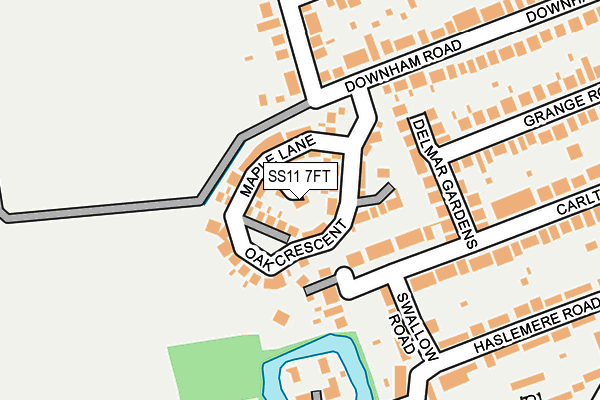 SS11 7FT map - OS OpenMap – Local (Ordnance Survey)