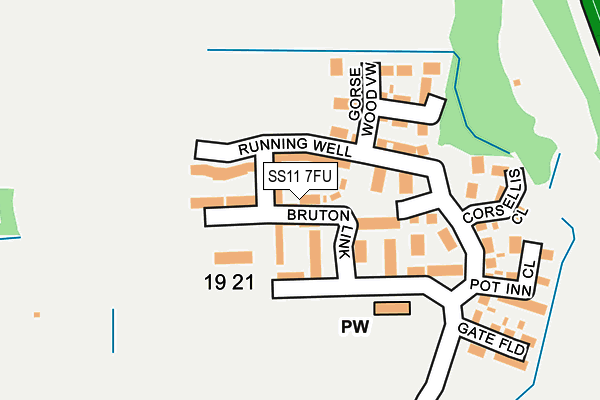 SS11 7FU map - OS OpenMap – Local (Ordnance Survey)