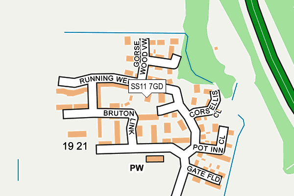 SS11 7GD map - OS OpenMap – Local (Ordnance Survey)