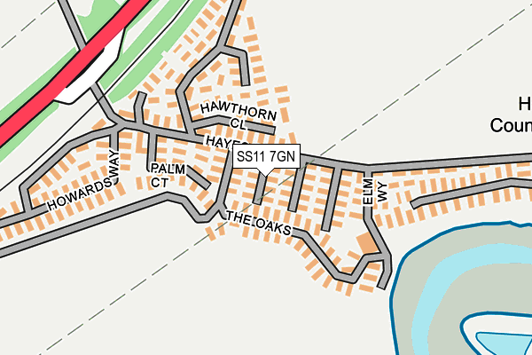 SS11 7GN map - OS OpenMap – Local (Ordnance Survey)