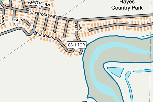 SS11 7GR map - OS OpenMap – Local (Ordnance Survey)