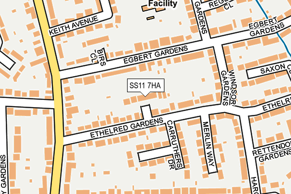 SS11 7HA map - OS OpenMap – Local (Ordnance Survey)