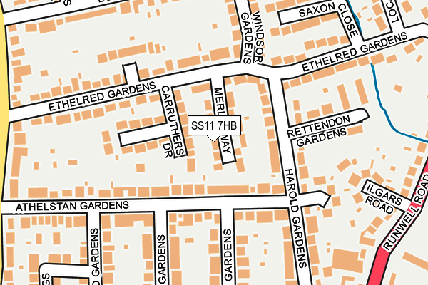 SS11 7HB map - OS OpenMap – Local (Ordnance Survey)