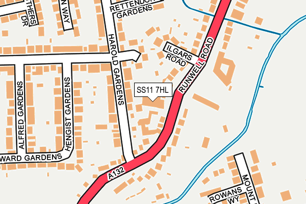 SS11 7HL map - OS OpenMap – Local (Ordnance Survey)