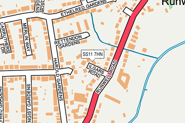 SS11 7HN map - OS OpenMap – Local (Ordnance Survey)