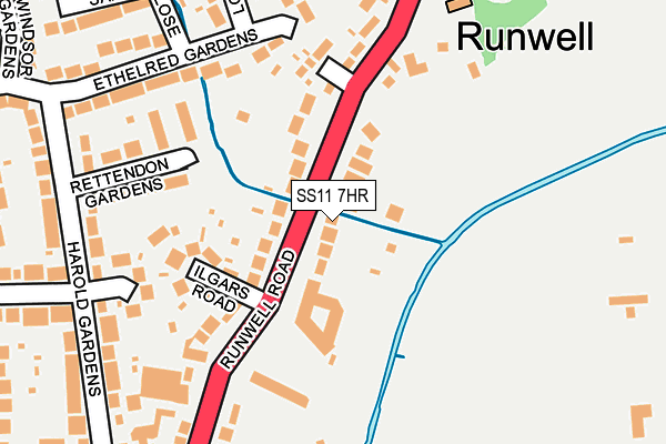 SS11 7HR map - OS OpenMap – Local (Ordnance Survey)