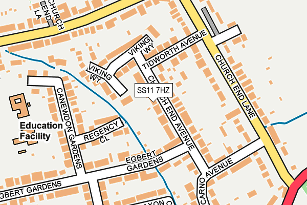 SS11 7HZ map - OS OpenMap – Local (Ordnance Survey)