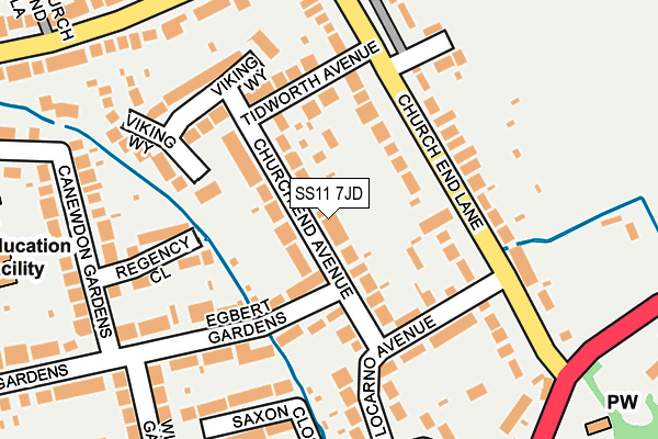 SS11 7JD map - OS OpenMap – Local (Ordnance Survey)