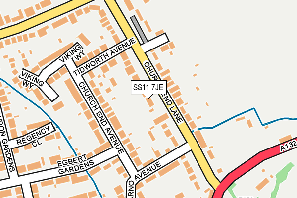 SS11 7JE map - OS OpenMap – Local (Ordnance Survey)