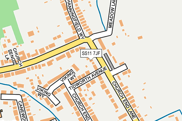 SS11 7JF map - OS OpenMap – Local (Ordnance Survey)